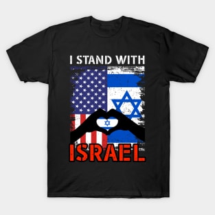 I Stand With Israel USA Flag T-Shirt